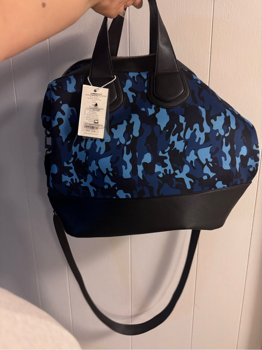Sol and Selene Blue Camo Travel Tote Bag